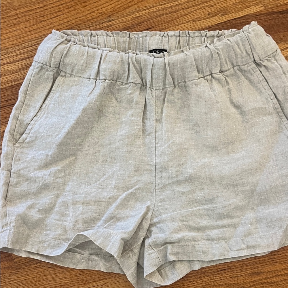 J. Crew Light Gray High Waist Linen Shorts
